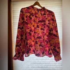 Pink floral blouse
